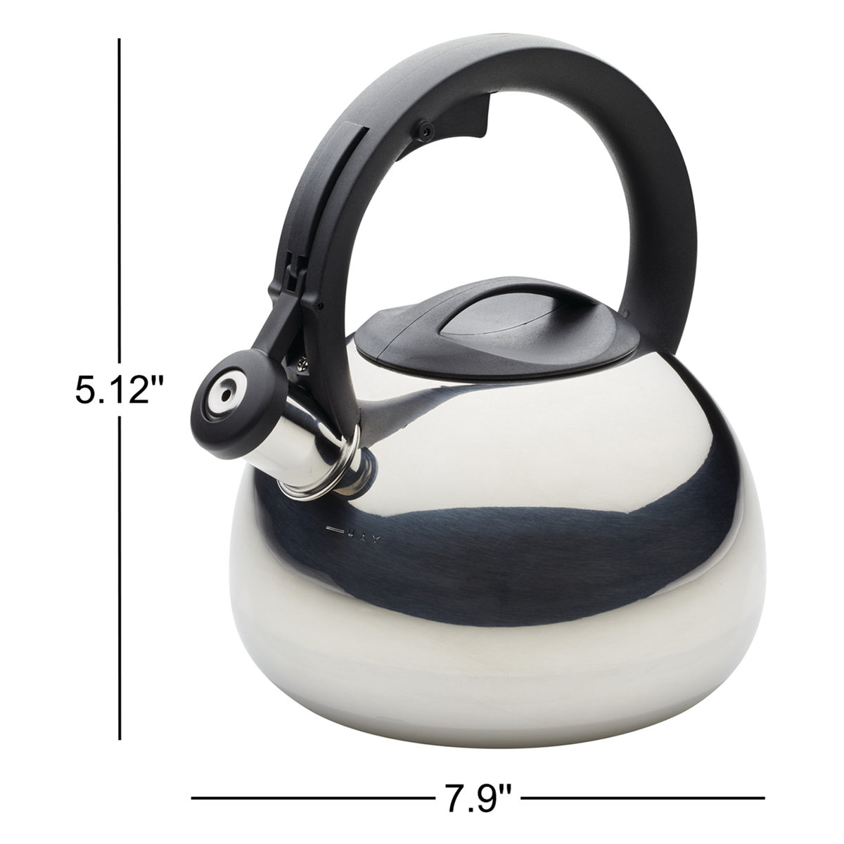 Farberware Stainless Steel Egg-shaped Whistling Tea Kettle, 2.3-quart, Silver